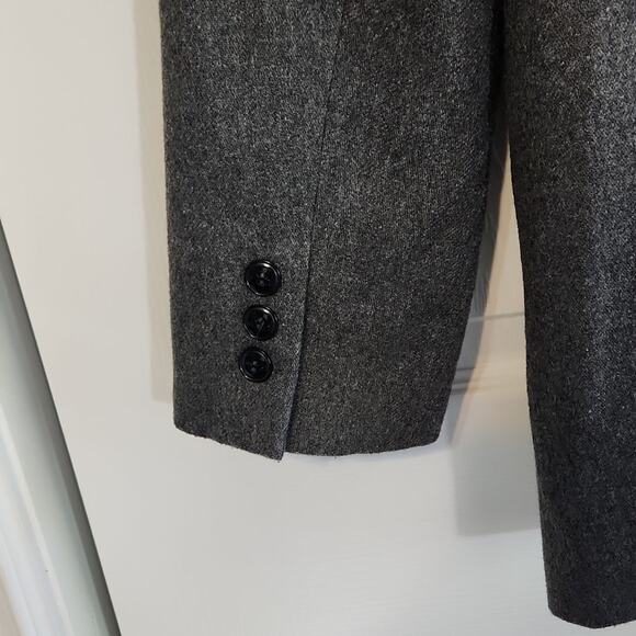 Vintage Sasson Women's Gray Black Double Breasted Wool Blend Blazer Size 10 - Picture 3 of 10